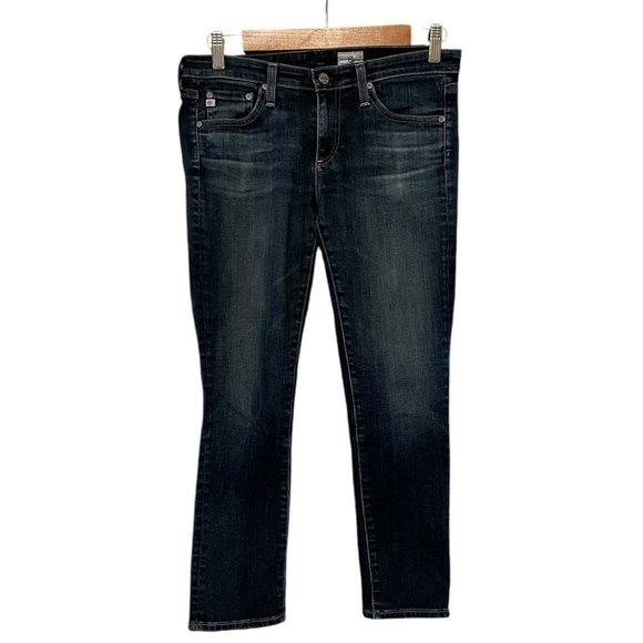 Ag Adriano Goldschmied Straight Leg Blue Denim Stretch Jeans Euc